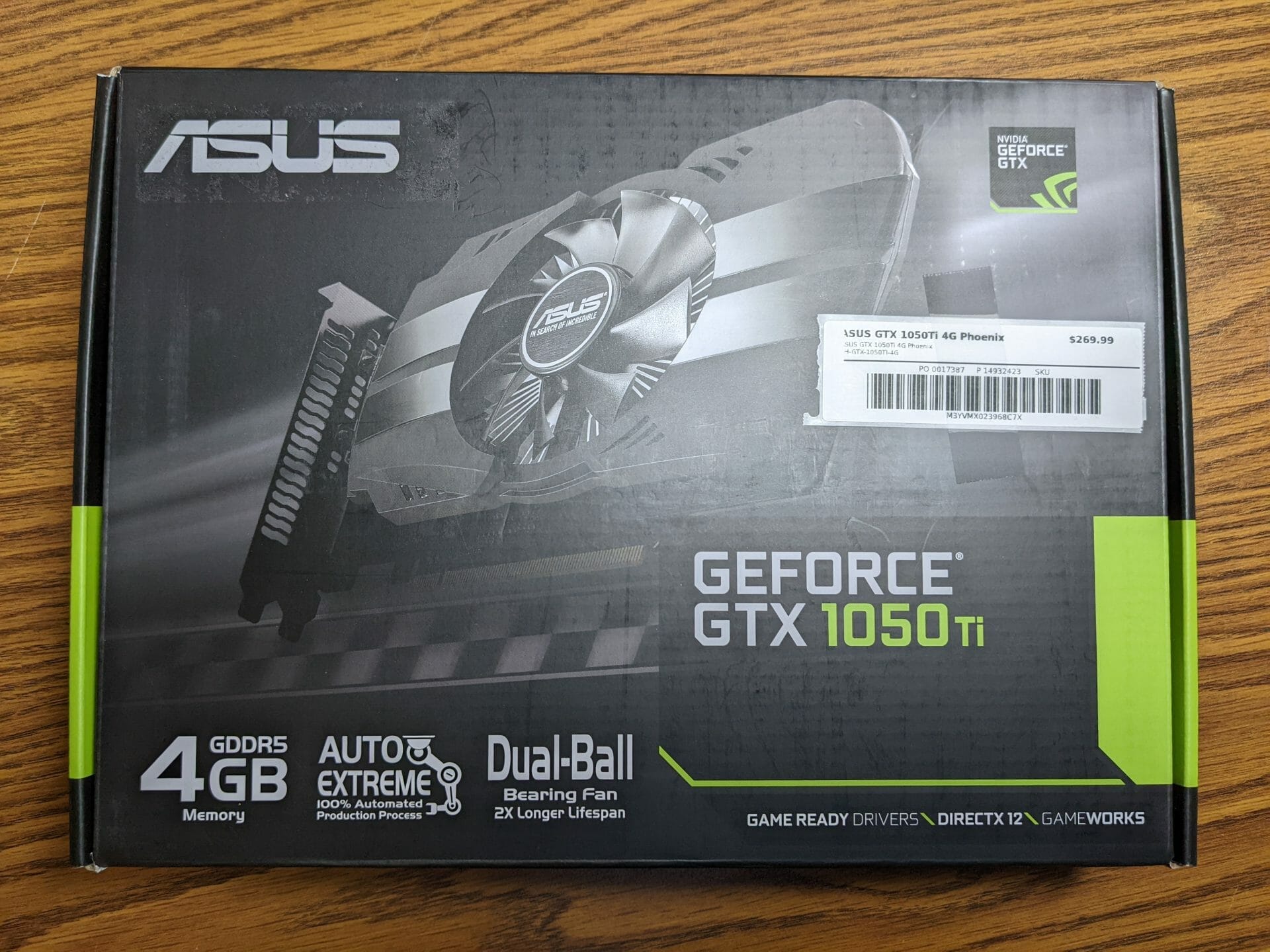 ASUS GeForce GTX 1050Ti 4GB PHOENIX Fan Edition DVI-D HDMI DP 1.4